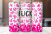 F Cancer Pink Hearts 20oz Tumbler Cup with Lid and Straw