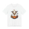 Yorkie Ghost Unisex Tee, Floral Halloween Shirt, Dog Lover Gift, Spooky Graphic T-Shirt, Cute Pet Apparel