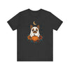 Yorkie Ghost Unisex Tee, Floral Halloween Shirt, Dog Lover Gift, Spooky Graphic T-Shirt, Cute Pet Apparel