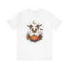 Yorkie Ghost Unisex Tee, Floral Halloween Shirt, Dog Lover Gift, Spooky Graphic T-Shirt, Cute Pet Apparel