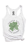 Drinks Well With Others Four Leaf Clover St. Patricks Day Racerback Tank