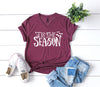 Tis the Season cute Boyfriend Style Halloween Graphic Tee Shirt