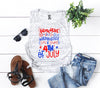 4th of July Shirt . Cute Fourth of July Tank Top . Fire Works Red White Blue Stars and Stripes . Women's Muscle Tee . Gym Tank Top .