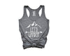 Let's Wander Mountains cute Tri-Blend Racerback Tank Top for Workouts Hiking Yoga Adventure Girls Trips